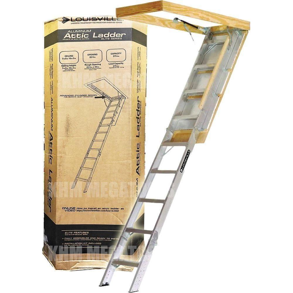 Louisville AA2210 Aluminum Attic Ladder  Louisville AA2210 Aluminum Attic Ladder